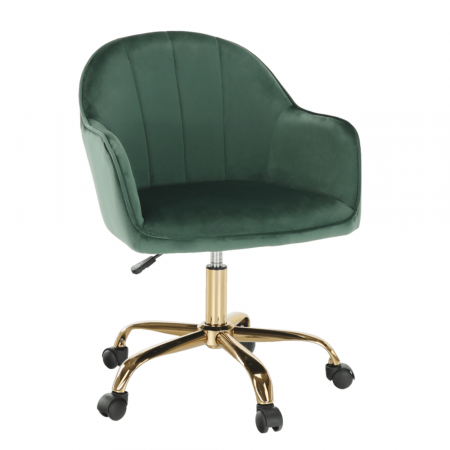 Scaune Birou - Fotoliu de birou, verde material Velvet /auriu, EROL