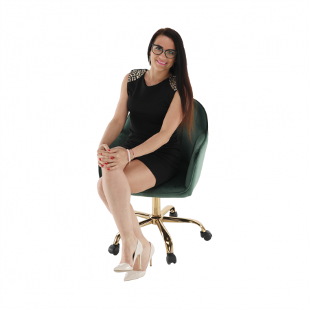 Fotoliu de birou, verde material Velvet /auriu, EROL [21]