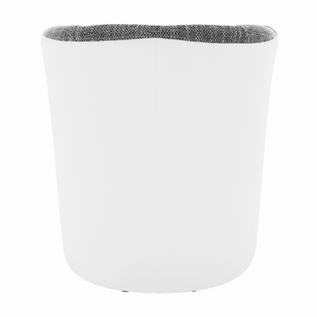 Fotoliu de club, piele eco alb/material gri, CUBA [9]