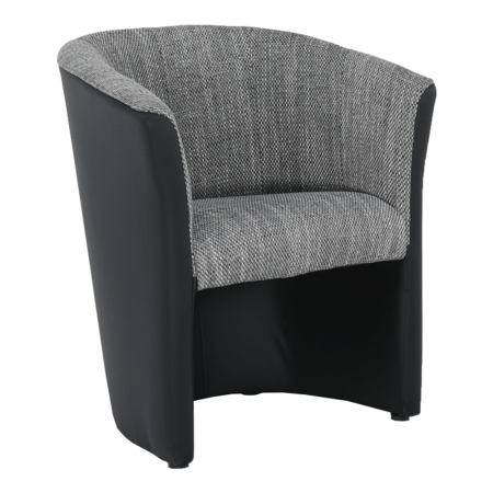 Fotoliu de club, piele eco Damasko negru/material gri, CUBA [0]