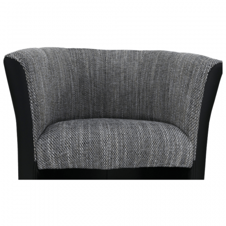 Fotoliu de club, piele eco negru/material gri, CUBA [7]