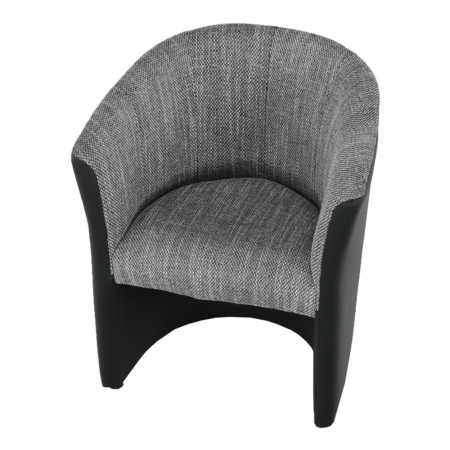 Fotoliu de club, piele eco negru/material gri, CUBA [6]