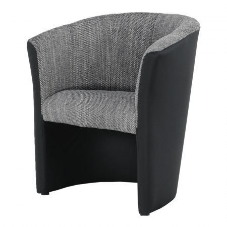 Fotoliu de club, piele eco negru/material gri, CUBA [5]