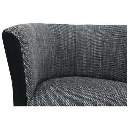 Fotoliu de club, piele eco negru/material gri, CUBA [8]