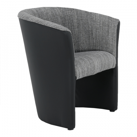 Fotoliu de club, piele eco negru/material gri, CUBA [1]