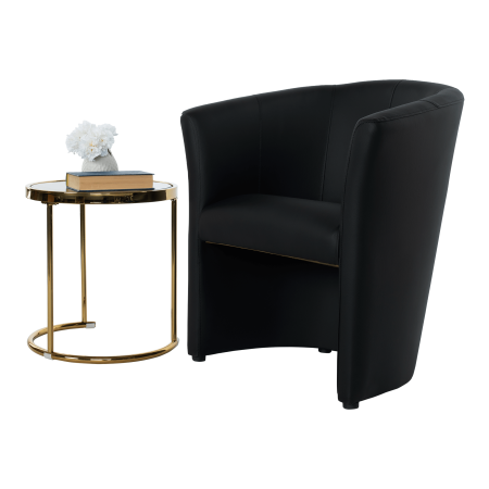 Fotoliu de club, piele ecologică Damasko neagră, CUBA [14]