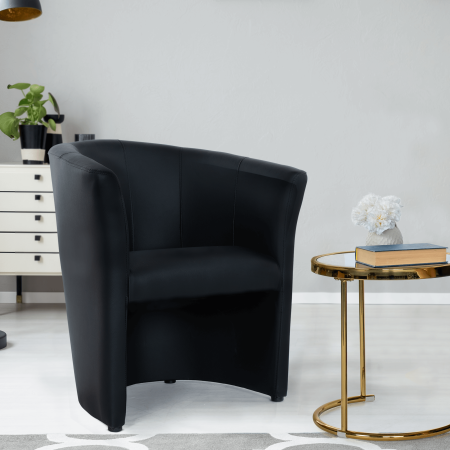 Fotoliu de club, piele ecologică Damasko neagră, CUBA [3]