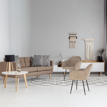 Fotoliu de design, catifea Velvet gri maroniu Taupe, ZIRKON [16]