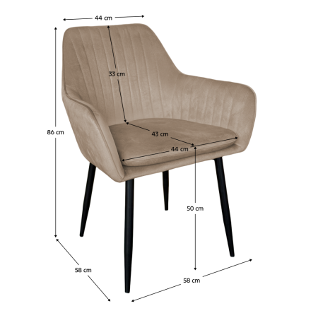 Fotoliu de design, catifea Velvet gri maroniu Taupe, ZIRKON NEW [4]