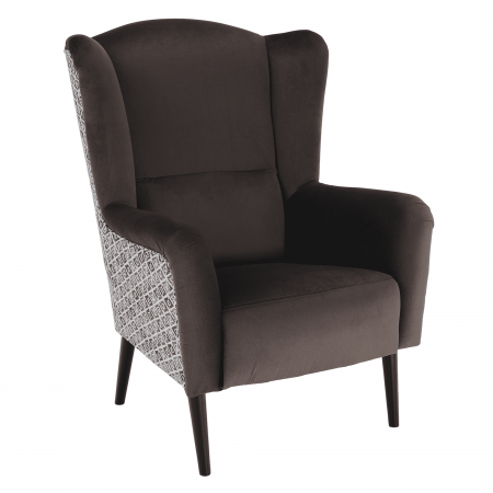 Fotolii balansoar/relaxante - Fotoliu de design, catifea Velvet maro/model Terra, BELEK