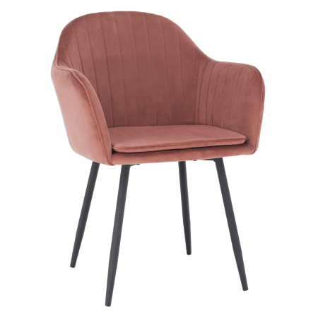 Scaune living/dining - Fotoliu de design, catifea Velvet roz maroniu, ZIRKON