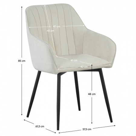 Fotoliu de design, crem/negru, VAJRO [5]