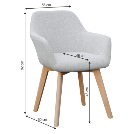 Fotoliu de design, gri deschis/fag, CLORIN [2]
