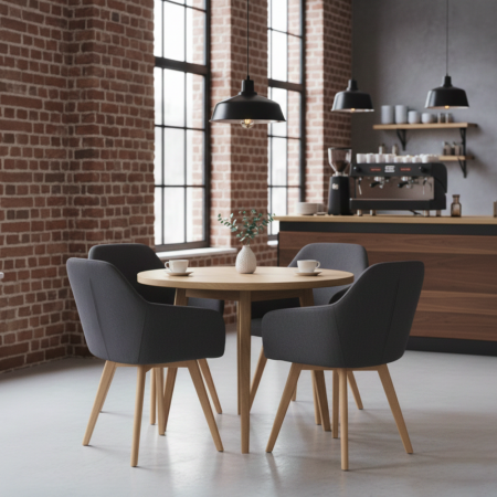 Fotoliu de design, gri închis/fag, CLORIN 2 NEW [2]