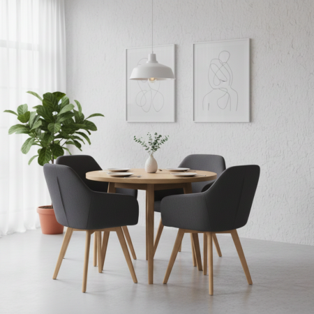Fotoliu de design, gri închis/fag, CLORIN 2 NEW [3]