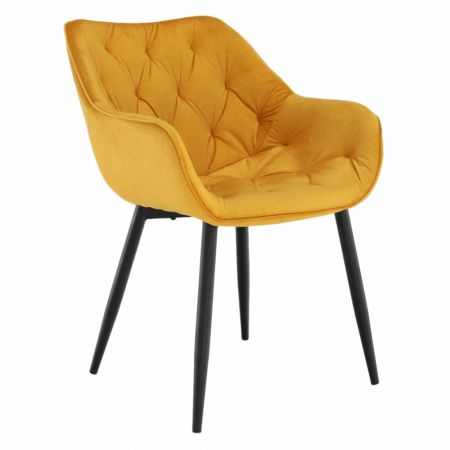 Living - Fotoliu de design, material textil Velvet galben, FEDRIS
