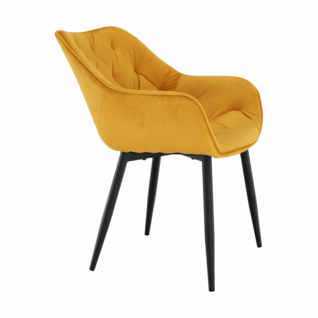Fotoliu de design, material textil Velvet galben, FEDRIS [8]