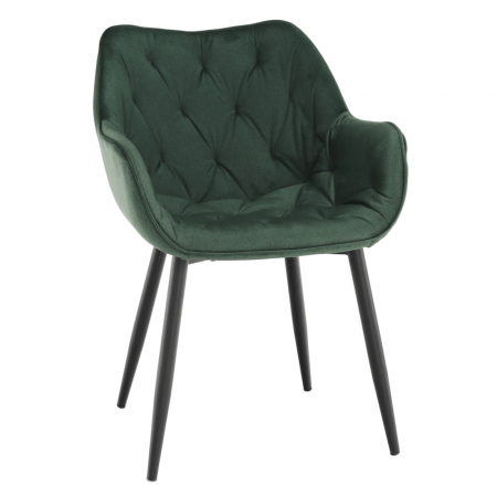 Scaune living/dining - Fotoliu de design, material textil Velvet verde, FEDRIS