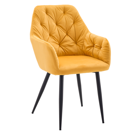 Living - Fotoliu de design, material Velvet galben închis, VERIO NEW