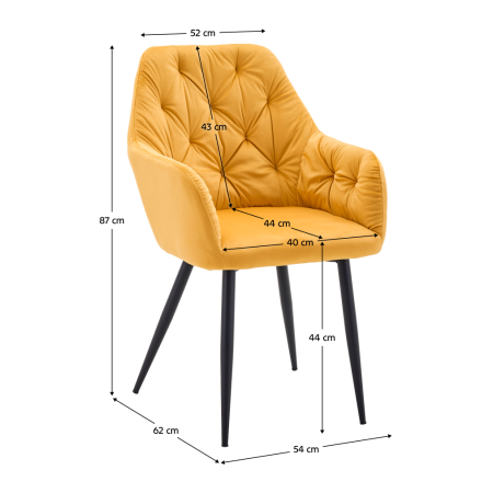 Fotoliu de design, material Velvet galben închis, VERIO NEW [3]