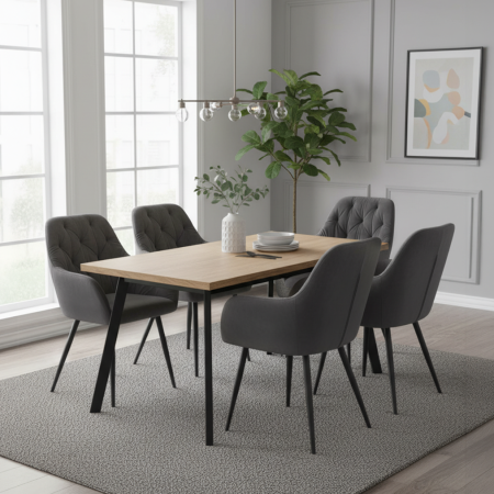Fotoliu de design, material Velvet gri închis, VERIO NEW [4]