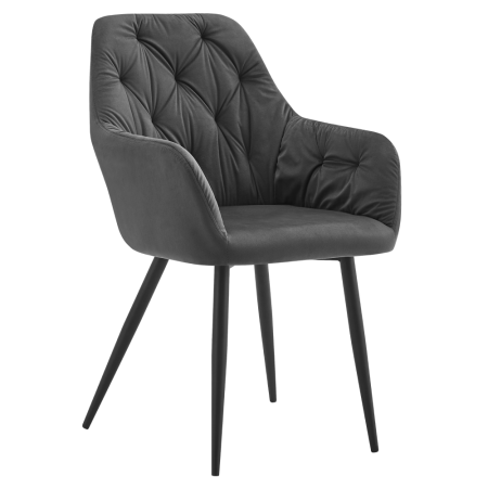 Living - Fotoliu de design, material Velvet gri închis, VERIO NEW