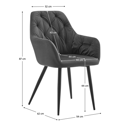 Fotoliu de design, material Velvet gri închis, VERIO NEW [2]