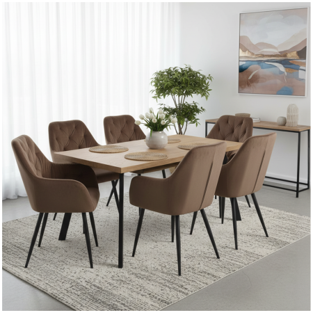 Fotoliu de design, material Velvet maro, VERIO NEW [2]