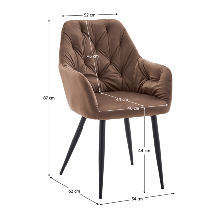 Fotoliu de design, material Velvet maro, VERIO NEW [3]