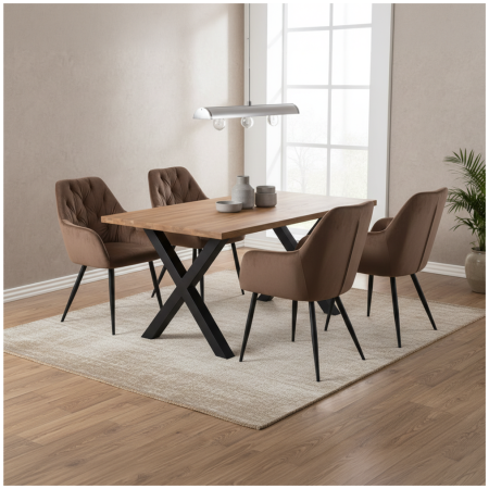 Fotoliu de design, material Velvet maro, VERIO NEW [1]