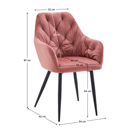 Fotoliu de design, material Velvet roz închis, VERIO NEW [1]