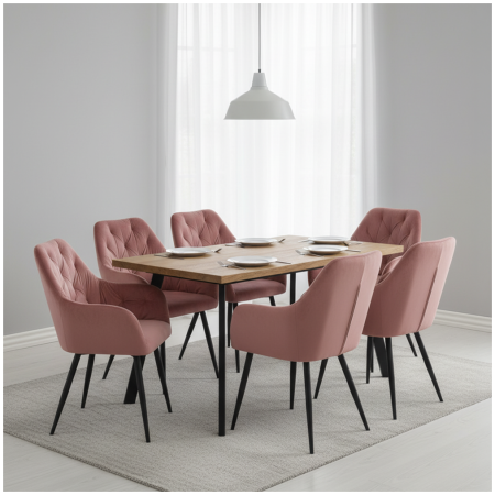 Fotoliu de design, material Velvet roz închis, VERIO NEW [3]