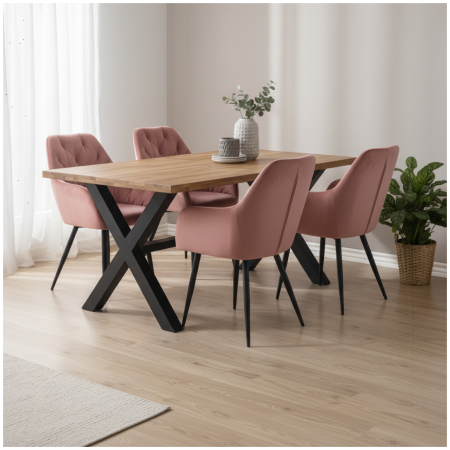 Fotoliu de design, material Velvet roz închis, VERIO NEW [2]