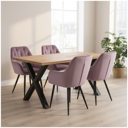 Fotoliu de design, material Velvet roz, VERIO NEW [1]
