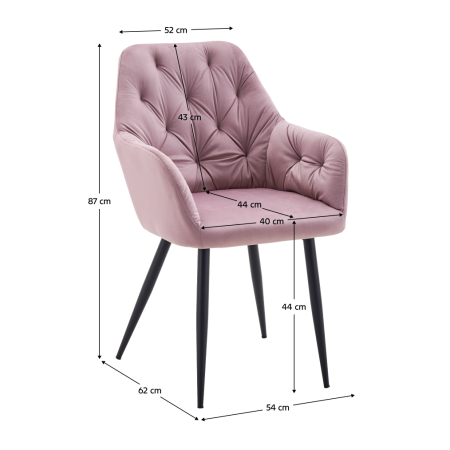 Fotoliu de design, material Velvet roz, VERIO NEW [3]