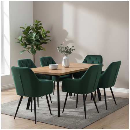 Fotoliu de design, material Velvet verde închis, VERIO NEW [2]