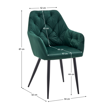 Fotoliu de design, material Velvet verde închis, VERIO NEW [3]