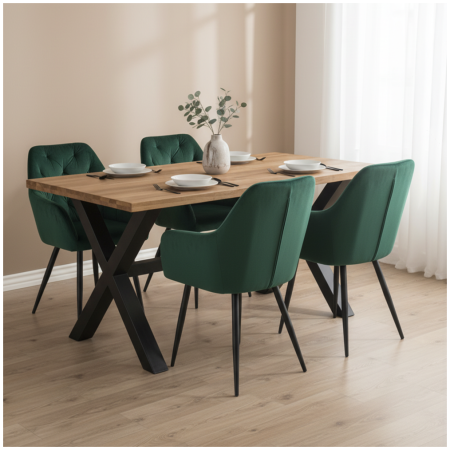 Fotoliu de design, material Velvet verde închis, VERIO NEW [1]
