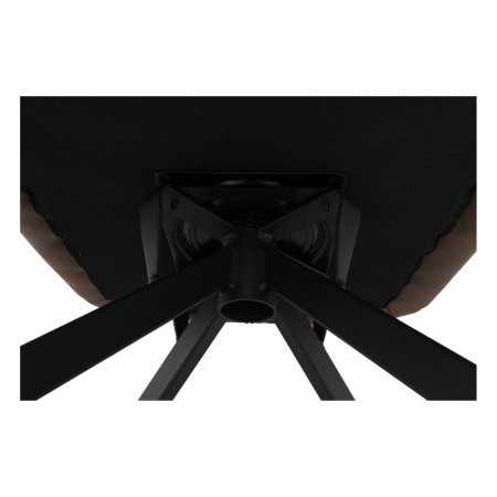 Fotoliu de design rotativ, maro ţesătură cu efect de piele întoarsă/negru, KOMODO [14]