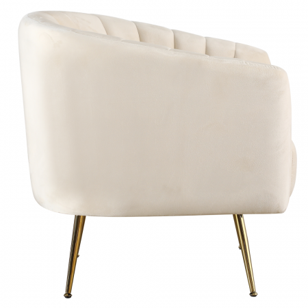 Fotoliu de design, ţesătură Velvet bej/gold crom-auriu, BAGY [3]