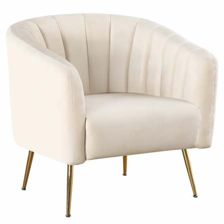 Fotolii balansoar/relaxante - Fotoliu de design, ţesătură Velvet bej/gold crom-auriu, BAGY