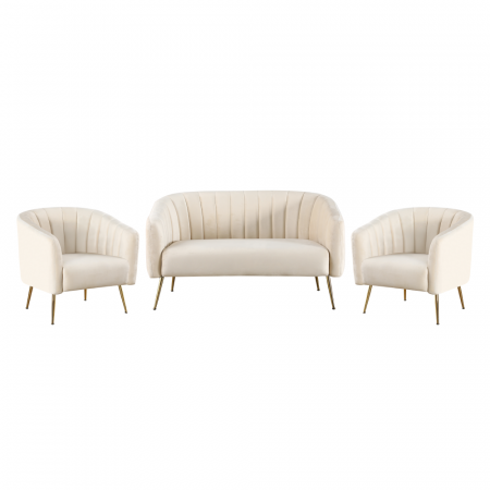 Fotoliu de design, ţesătură Velvet bej/gold crom-auriu, BAGY [1]