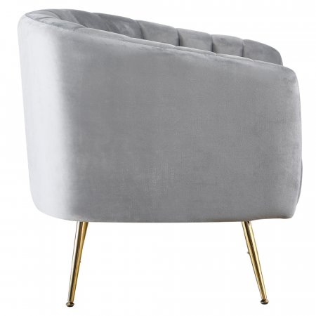 Fotoliu de design, ţesătură Velvet gri/gold crom-auriu, BAGY [3]