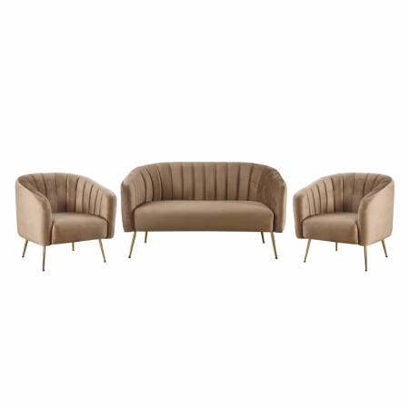 Fotoliu de design, ţesătură Velvet maro/gold crom-auriu, BAGY [1]