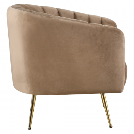 Fotoliu de design, ţesătură Velvet maro/gold crom-auriu, BAGY [3]
