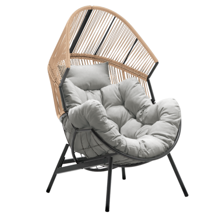 Mobilier Gradina - Fotoliu de grădină, maro/gri, NEO