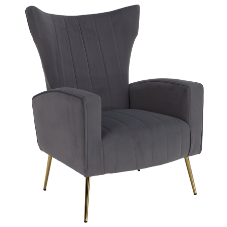 Fotoliu de relaxare, ţesătură Velvet gri, BARET [0]