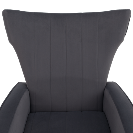 Fotoliu de relaxare, ţesătură Velvet gri, BARET [4]