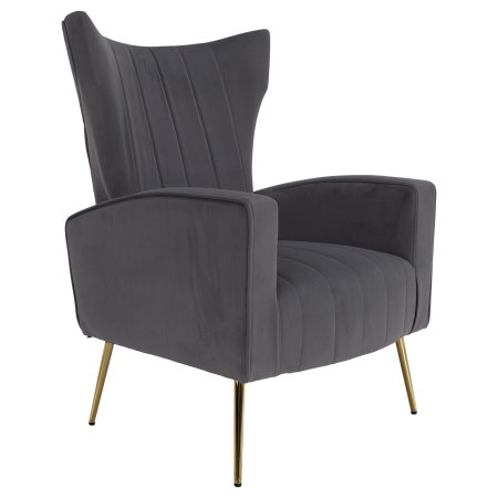 Fotoliu de relaxare, ţesătură Velvet gri, BARET [3]