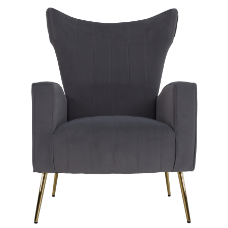 Fotoliu de relaxare, ţesătură Velvet gri, BARET [1]